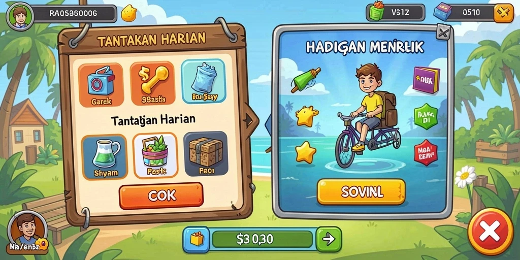 Screenshot menunjukkan level penuh warna yang menakjubkan.