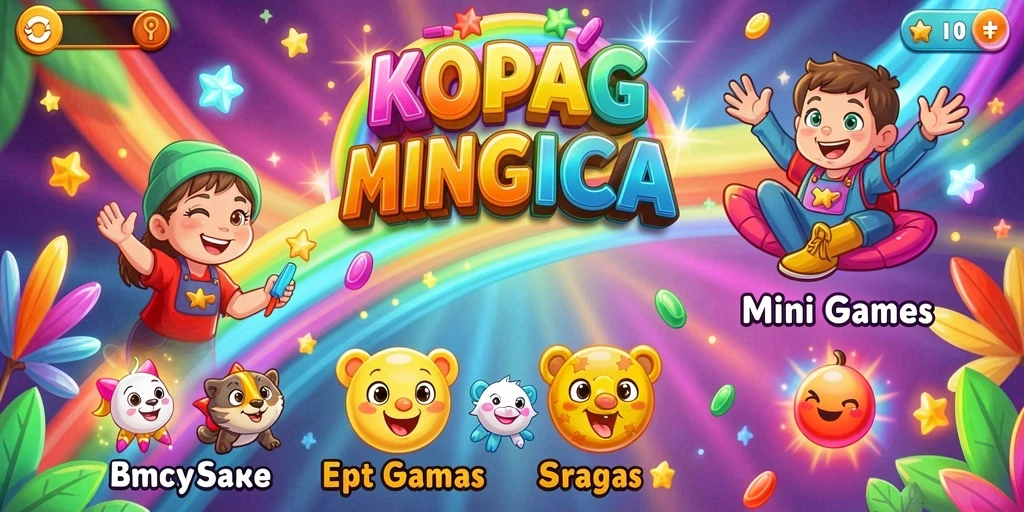 Tampilan awal permainan yang penuh warna dan menarik.